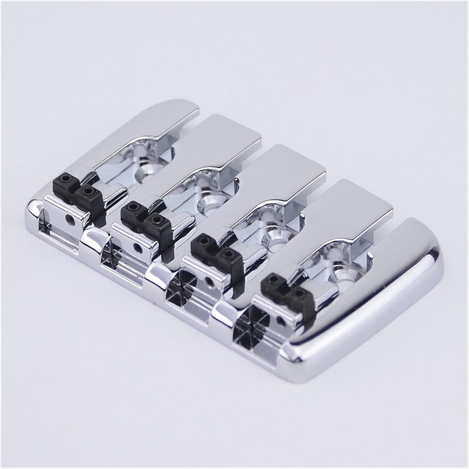 Guitar Bridge System Set 1 Set Bass Bridge for 4 Strings Electric Bass Chrome