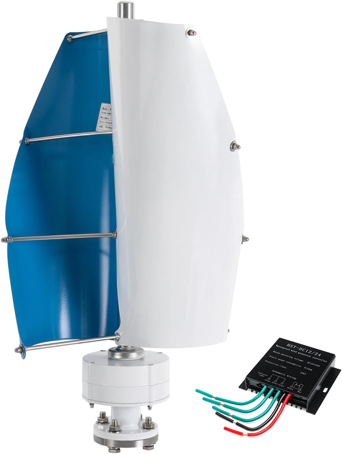 8000W 2 Blades Household Magnetic Levitation Wind Turbine Kit,No Noise Vertical Wind Turbine W/Controller(12V-220V)