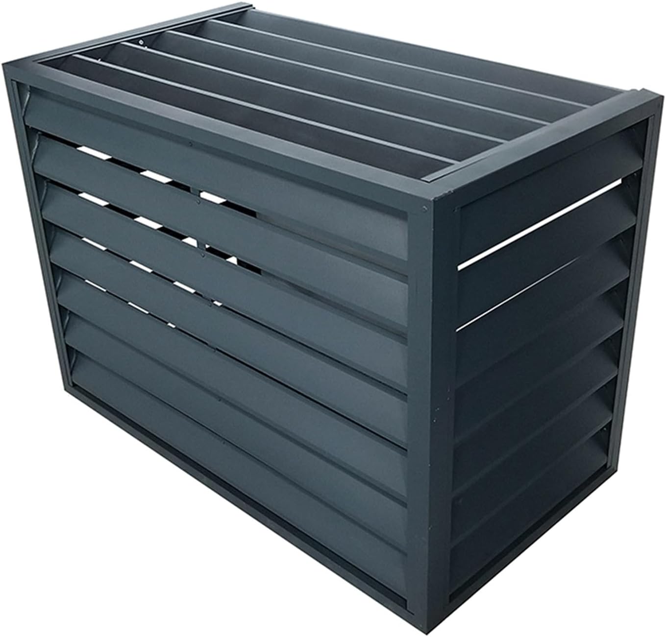 Aluminium Alloy Air Conditioner Rack Louvered Grille Detachable Air Conditioner Cover Outdoor Host Fence Shelves Shelter Decoration Rust-Free Rust (Color : Black, Size : 43.3x31.5x23.6in)