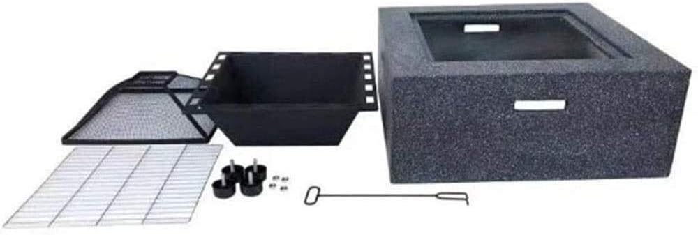 Fire Pits Outdoor Wood Burning Home Fire Pit Table Outdoor with BBQ Grill Shelf, Multifunctional Garden Terrace Fire Bowl Heater/BBQ, with Cover BBQ Cooking for Outside Camping Backyar