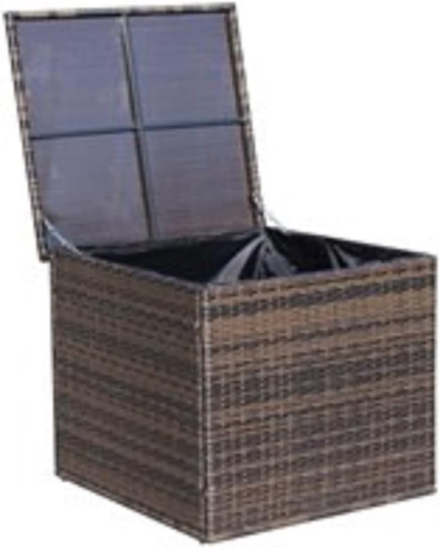 Wicker Patio Rattan multiple Storage Box Durable Deck Organizer with Large Capacity livingroom bedroom funiture home decor Brown H 26in