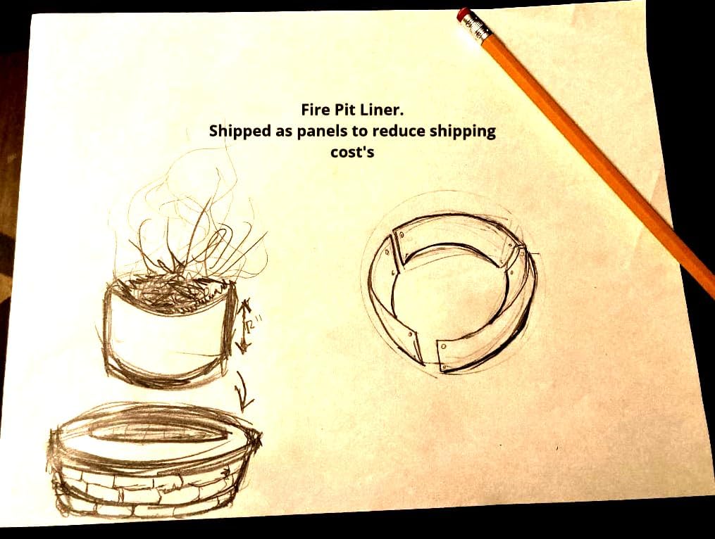 No Smoke Campfire Fire Pit Ring Liner.Draft & Vent Holes 11 Gauge Steel. 30