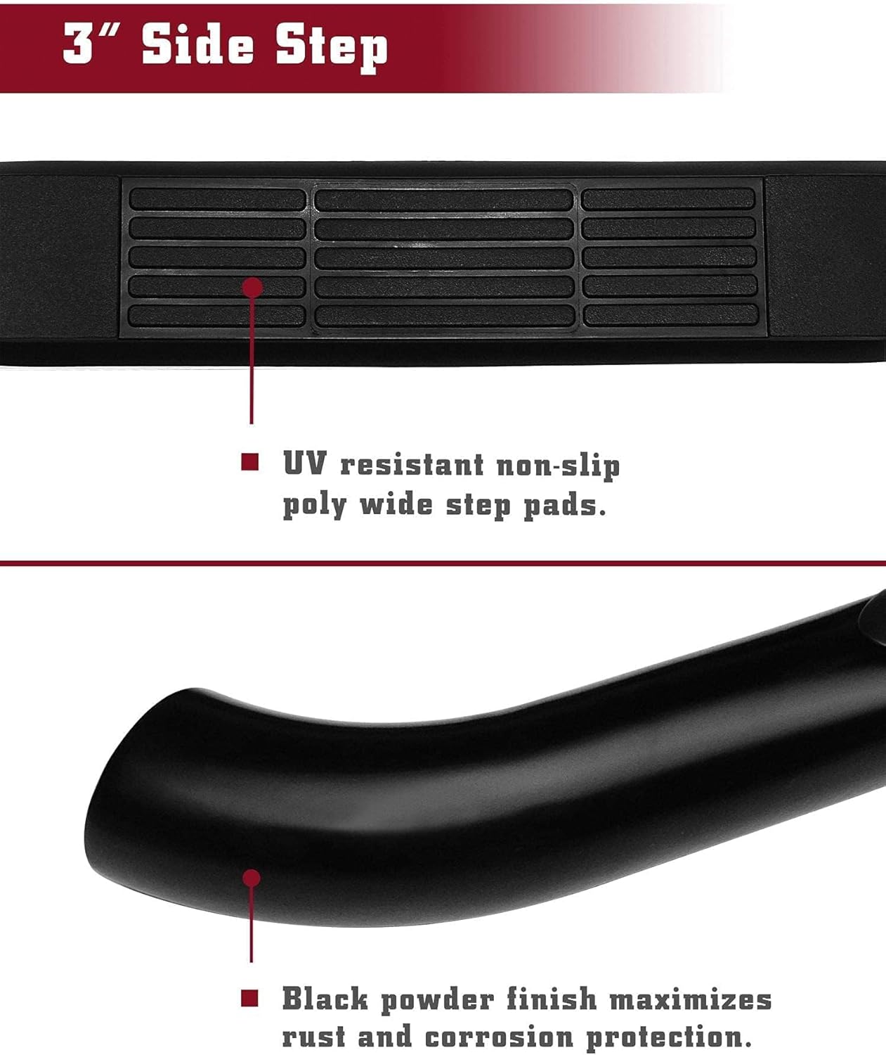 TAC Side Steps Running Boards Compatible with 2020-2025 Jeep Gladiator JT Truck Pickup 3