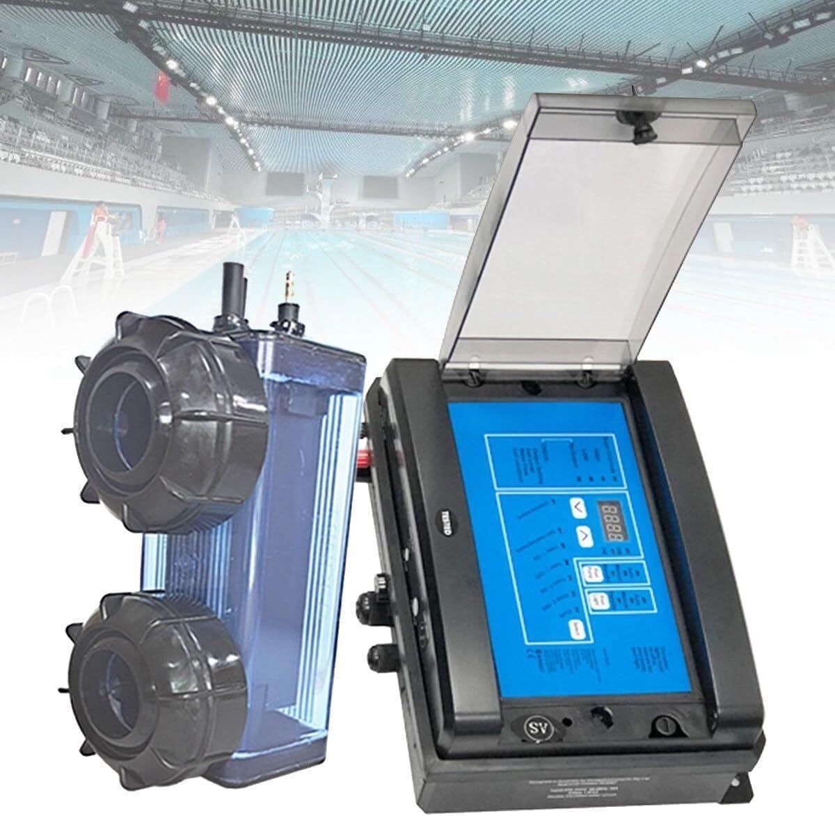 Salt Chlorinator, Chlorine Generator,Electrolyzer Swimming Pool Salt Chlorinator, Chlorine Electrolyzer for Swimming Pools(50g)