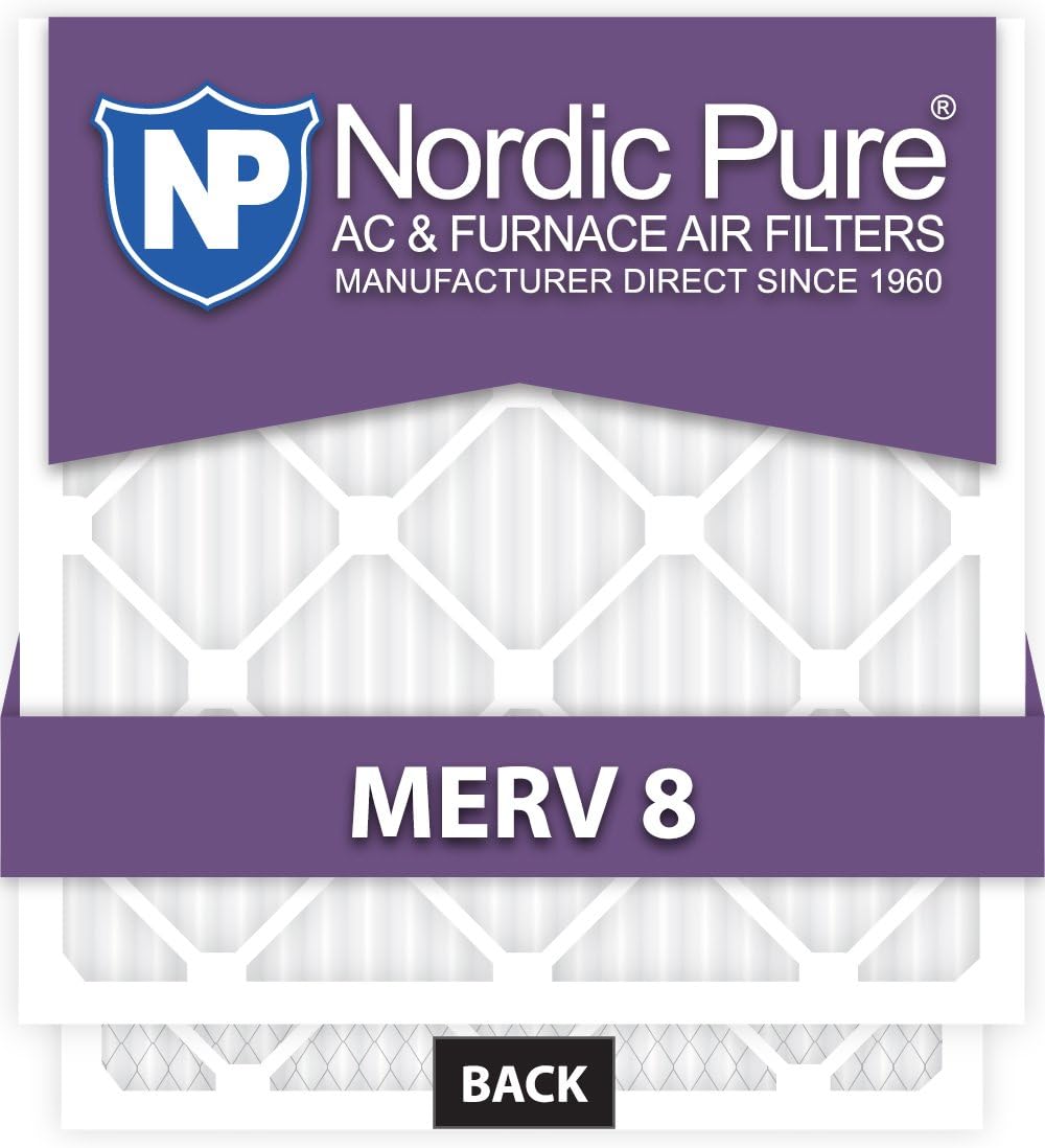 Nordic Pure 29x29x1CustomM8-6 MERV 8 AC Furnace Filters, 28 1/2 x 28 1/2 x 3/4 (28.5 x 28.5 x 0.75), 6 Piece