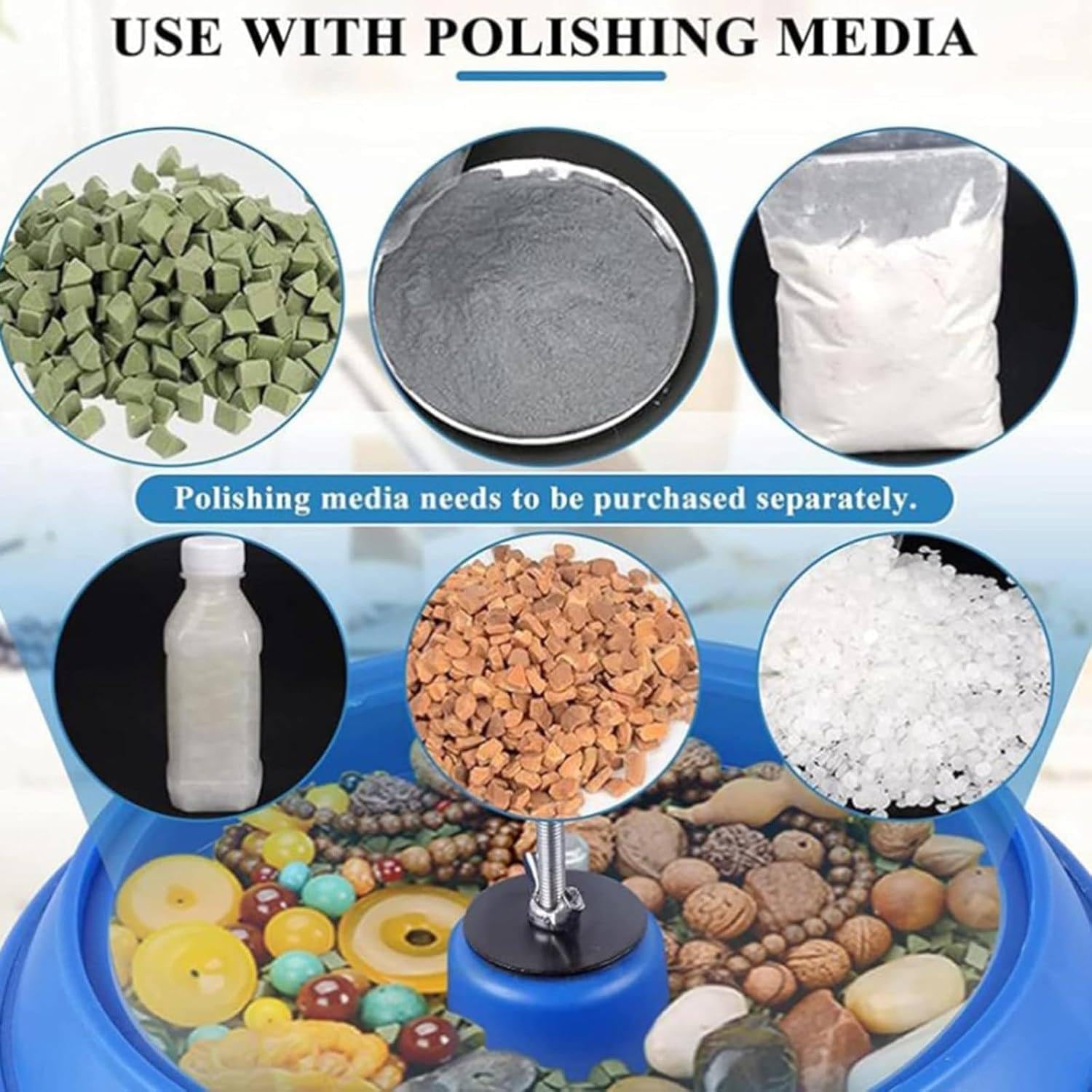 Electric Polisher, Vibrating Polishing Drum, Sleeve Polisher, Strong Load Capacity, Convenient Operation, for Grinding and Polishing Workpiece Surface,6.2L