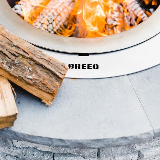 Breeo Smokeless Fire Pit Insert Bundle – X Series Insert Ring, Lid, and Ash Shovel Included – Fits Stone or Brick Surround 34