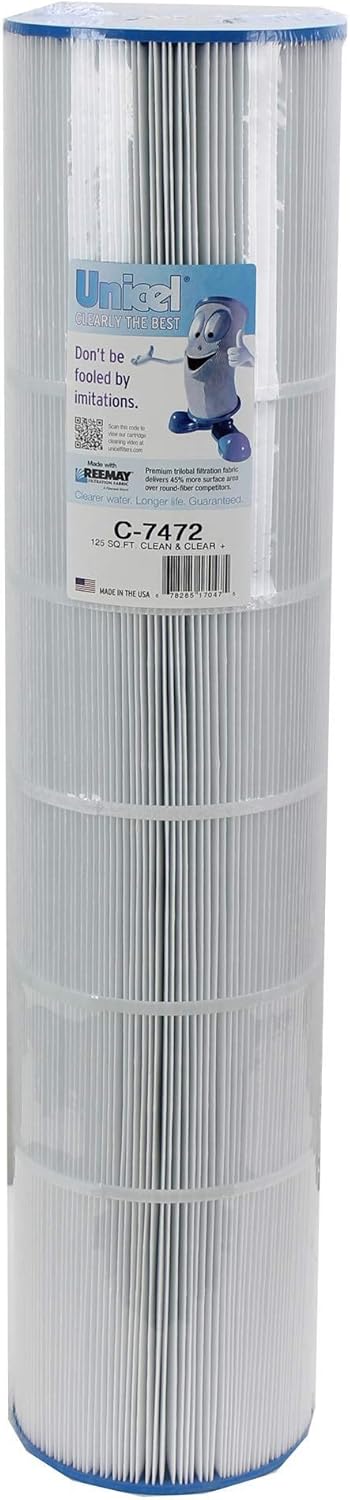 Unicel C-7472 125 Sq Ft Media Replacement Pool Filter Cartridge with 163 Pleats, Compatible with Pentair Pool Products, Pac Fab, & Waterway (12 Pack)