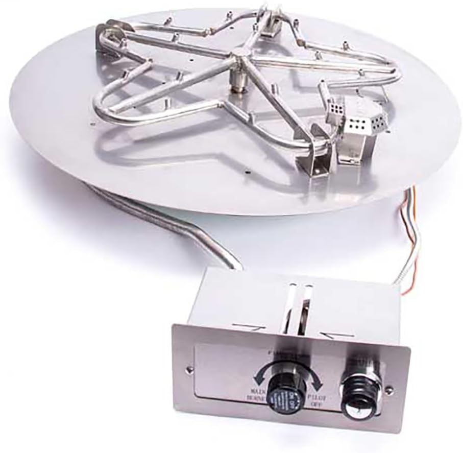 HPC Fire Push Button Flame Sensing Gas Fire Pit Kit (TOR-PENTA24FPPK-FLEX-NG), 24