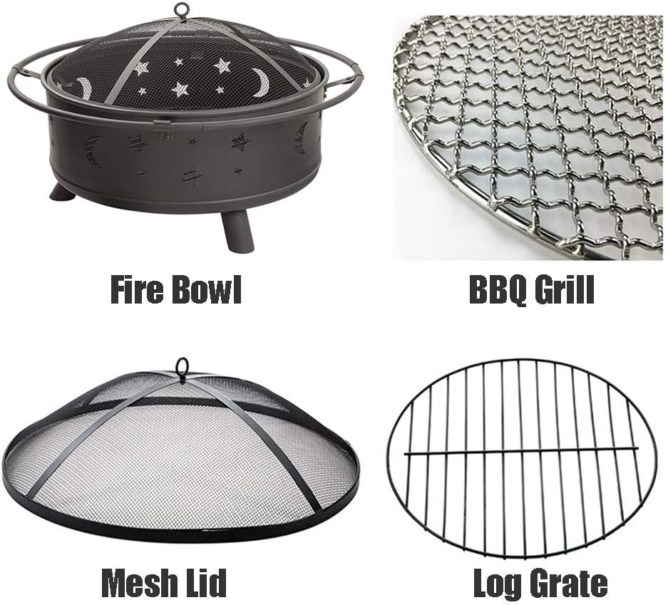 Fire Pits Outdoor Fire Pits Outdoor Wood Burning, Wrought Iron Firepit for Outside, for Backyard Terrace Patio