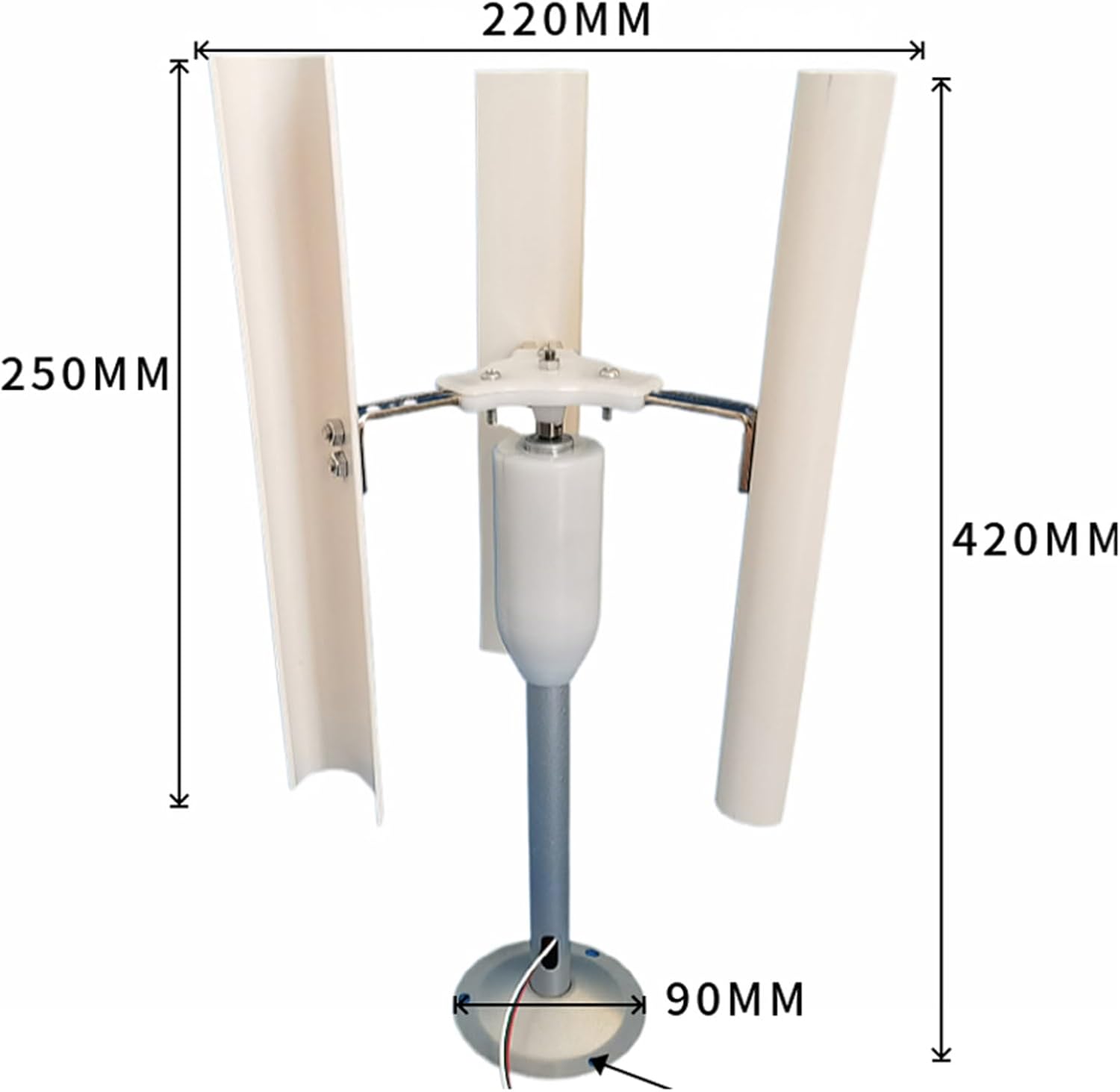 1-12V 20W 3-Phase Vertical Axis Wind Turbine Model DIY Permanent Magnet Generator