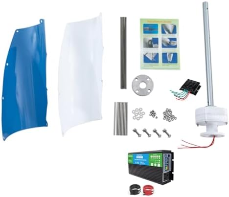 3000W No Noise Vertical Wind Turbine Generator with 2 Blades & MPPT Controller for 12V/24V/48V/220V - Ideal for Home, Camping & Street Lighting Solutions