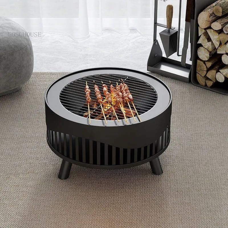 Outdoor Fireplaces Outdoor Courtyard Fire Pit Portable Heating Brazier Household Stove Indoor Heating Grill Garden BBQ Patio Furniture Fire Pits