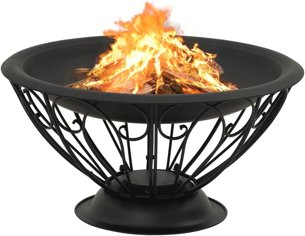 SKM Fire Pit with Poker 75 cm XXL Steel