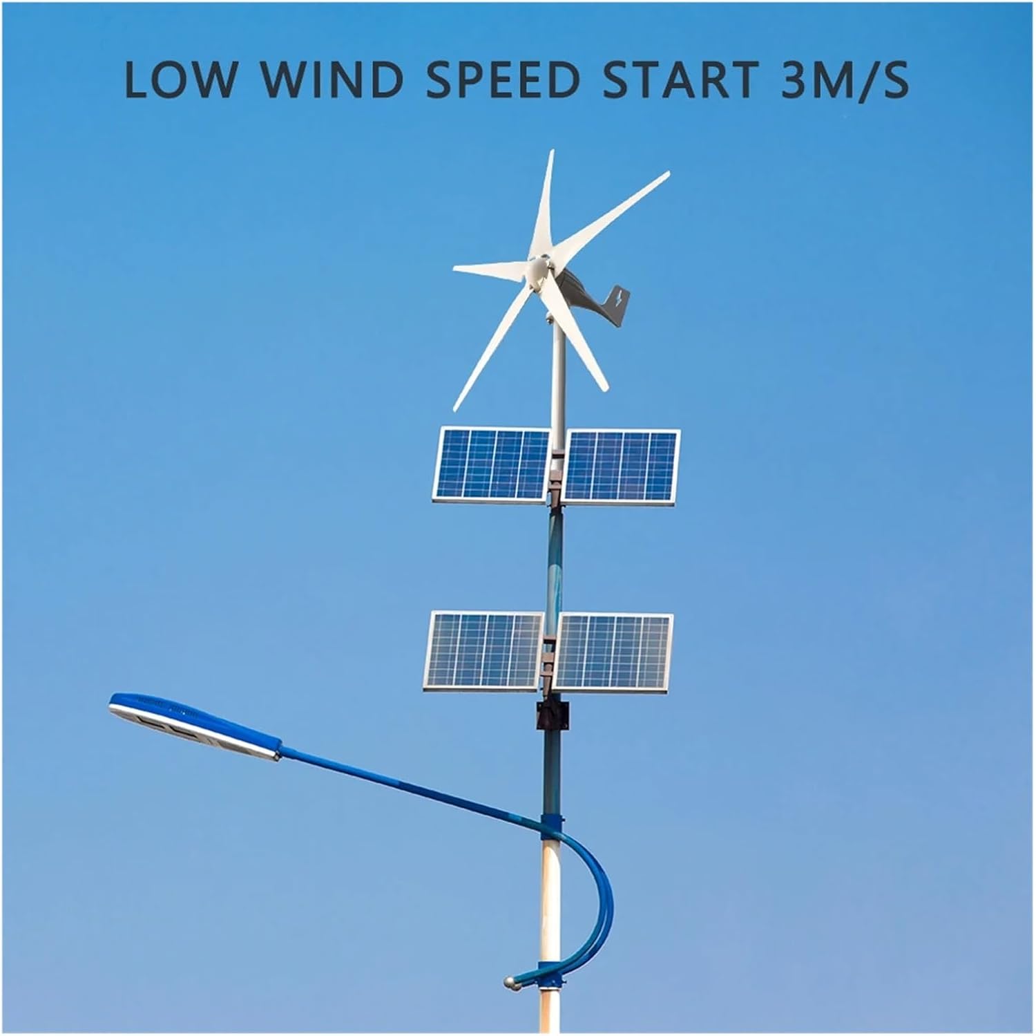 Wind Turbine Generator Kit, Free Energy Wind Turbine Generator 3000w 12v 24v 48v 5 Blades Windmills RV Yacht Farm for Home Use for Hybrid Solar Wind System(48V)
