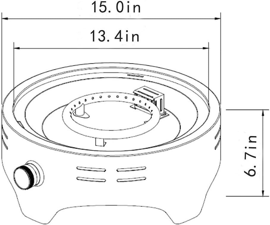 Gas Fire Pits for Outside Patio 15 Inch Small Fireplace Tabletop 40000 BTU Propane Fire Pit with Stainless Steel Burner Smokeless Outdoor Fireplace for Patio Backyard & Camping