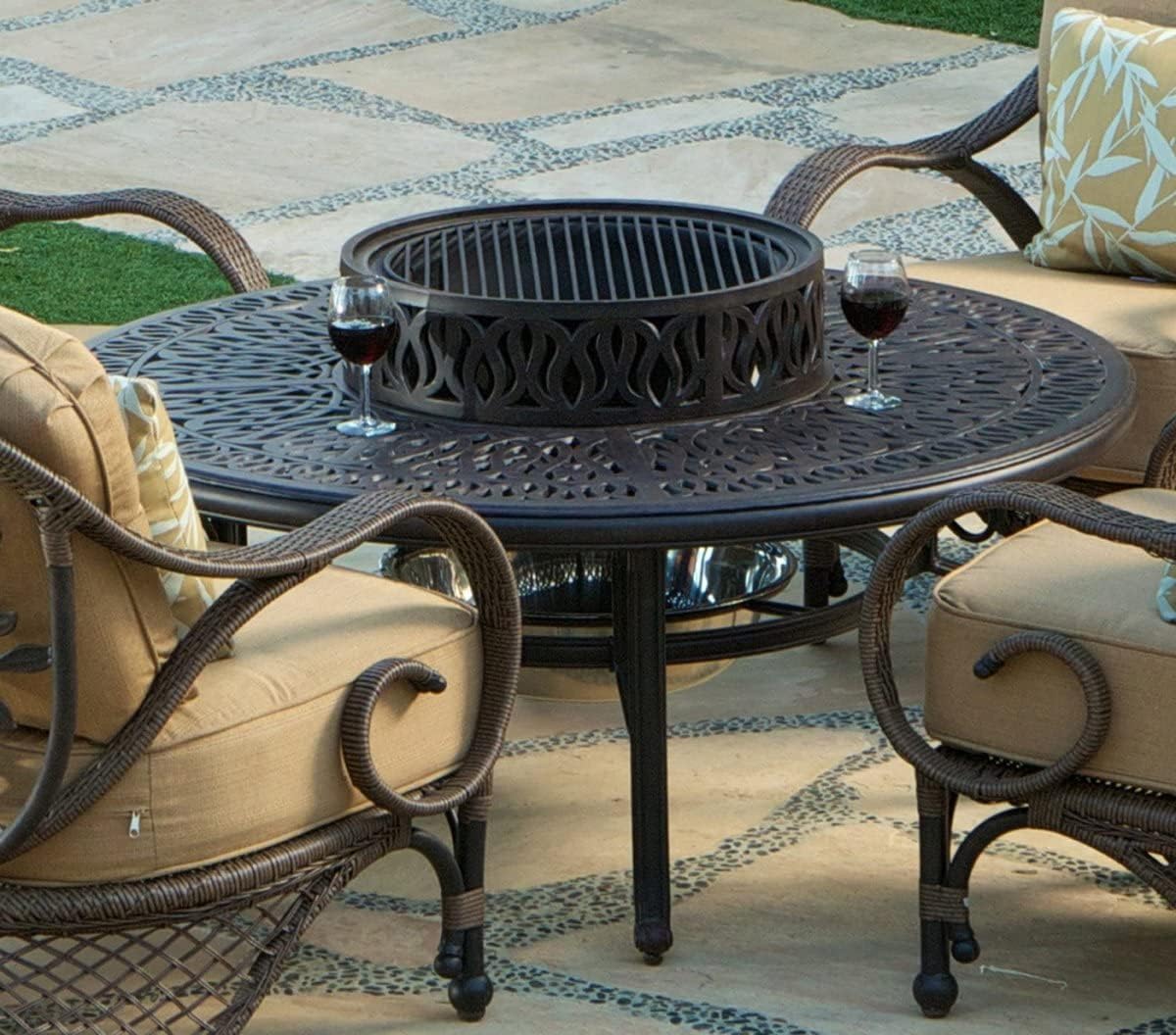 10866924 Grand Bonaire Weave Outdoor Fire Pit Table with Accessories