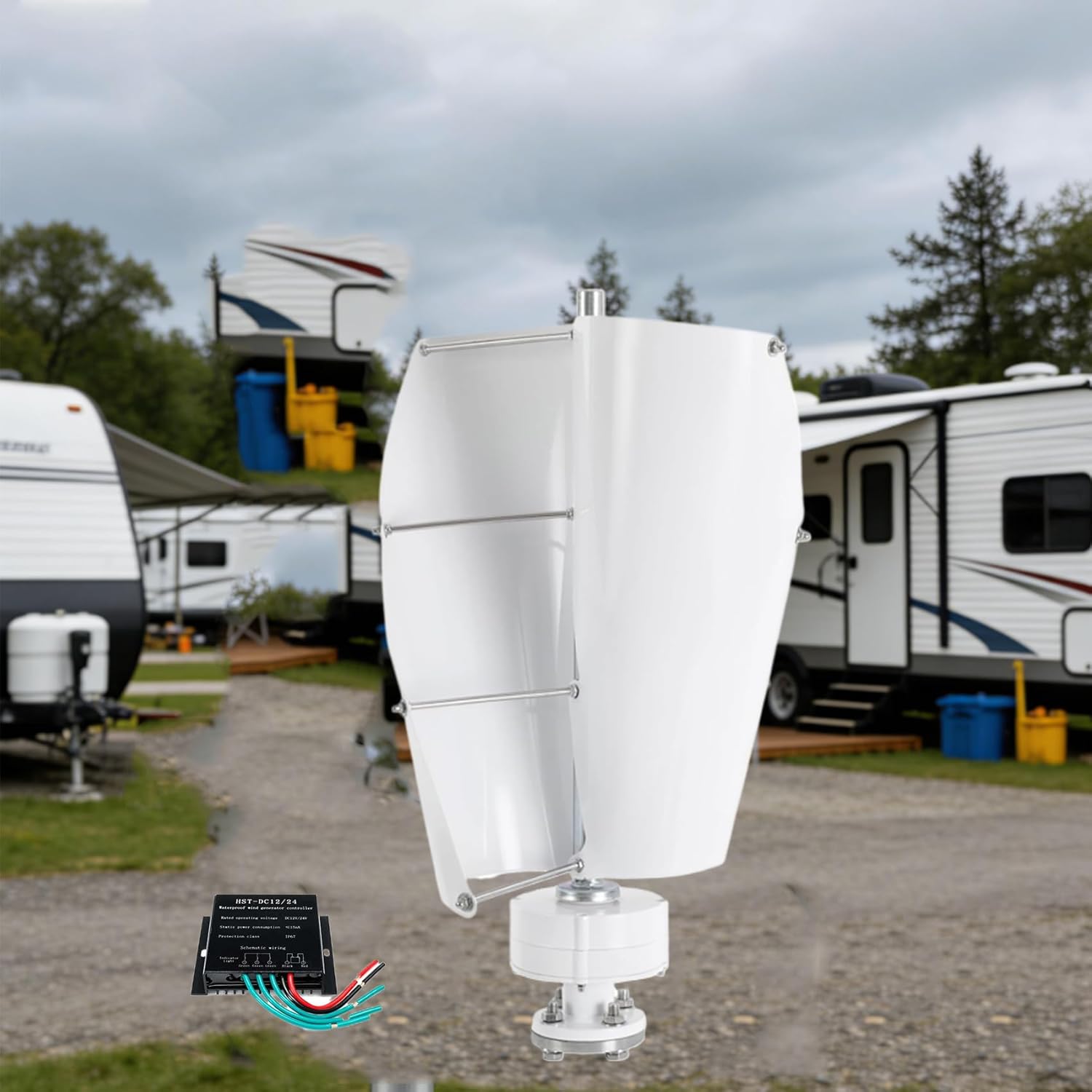 10000W-16000W Spiral Wind Power Generator 12V 24V 48V 220V No Noise Vertical Axis Wind Turbine Kit W/Controller 2 Blade for Wind and Solar Power Generation