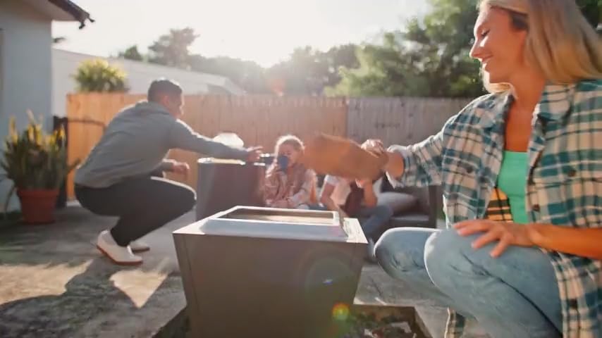 Cyberpit One 20 Inches Smokeless Fire Pit with Pull-Out Ash Pan, Portable Stainless Steel Outdoor Fire Pit for Backyard, Patio, Camping – Green (1 Door) (1 Doors)