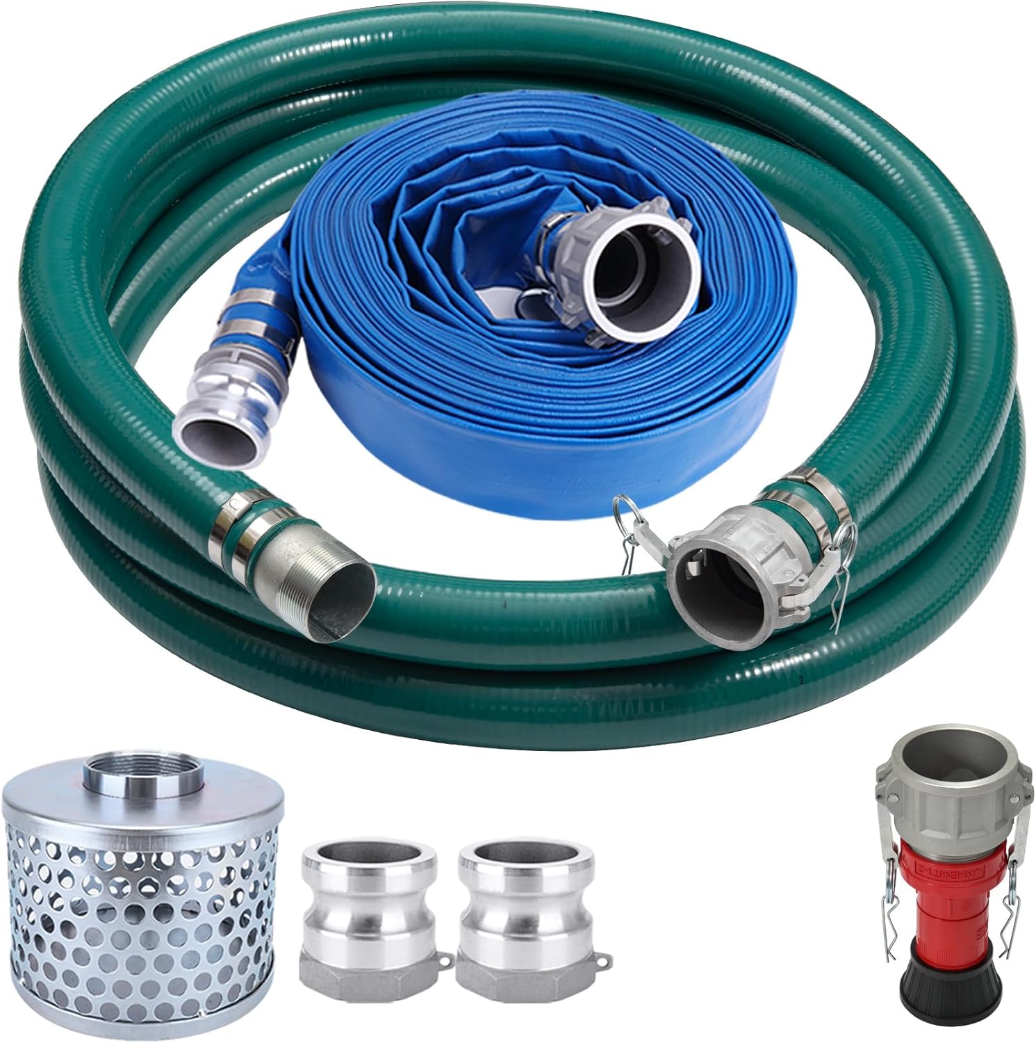 2 Inch Suction Hose Pump Kit For Water/Trash Pump Includes 2
