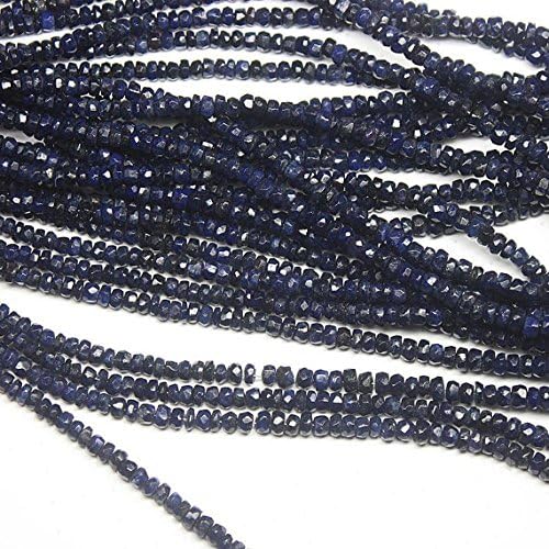 13 strands natural blue sapphire faceted rondelle beads wholesale lot 2.5mm 4mm