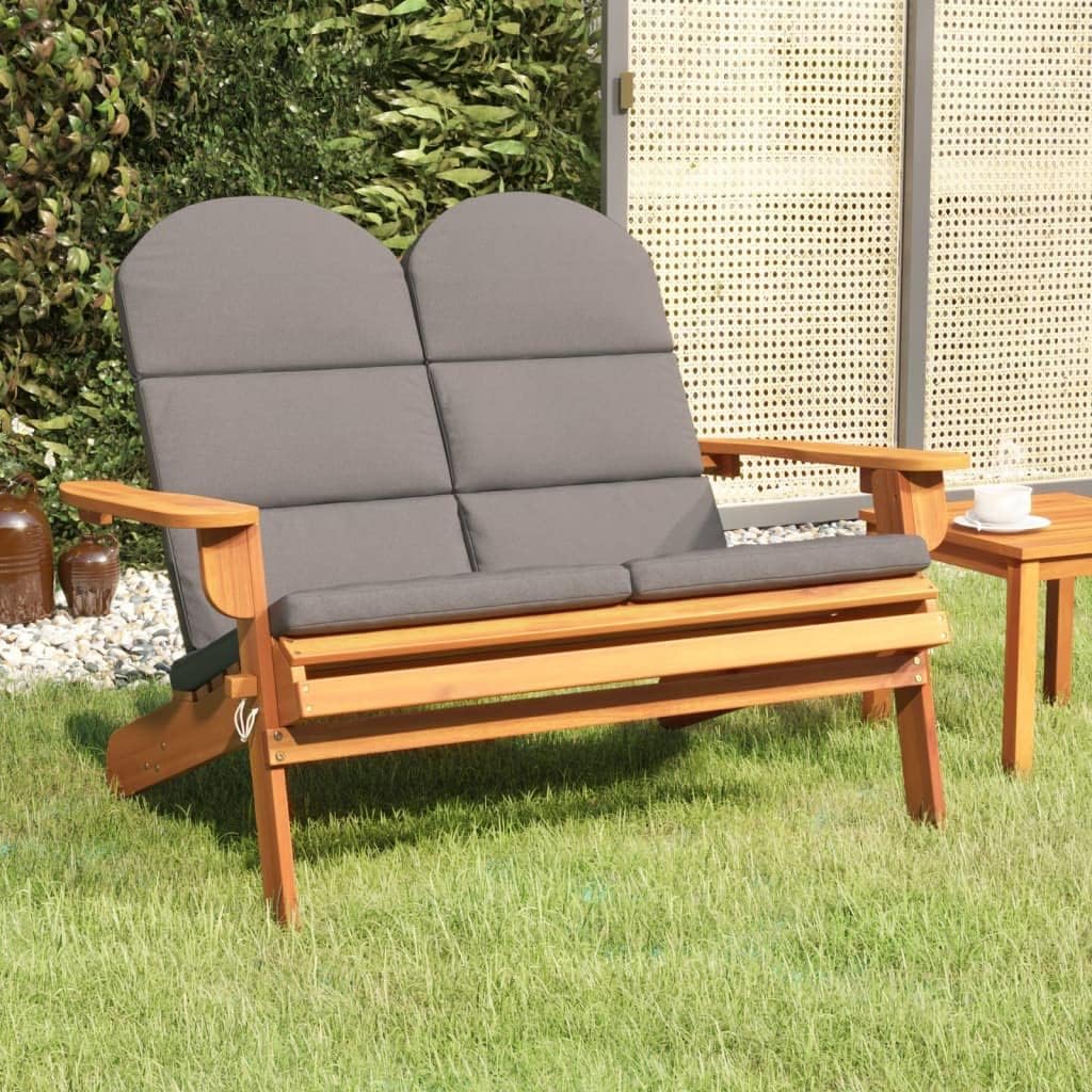 Patio Benches Adirondack Patio Bench with Cushions 49.6