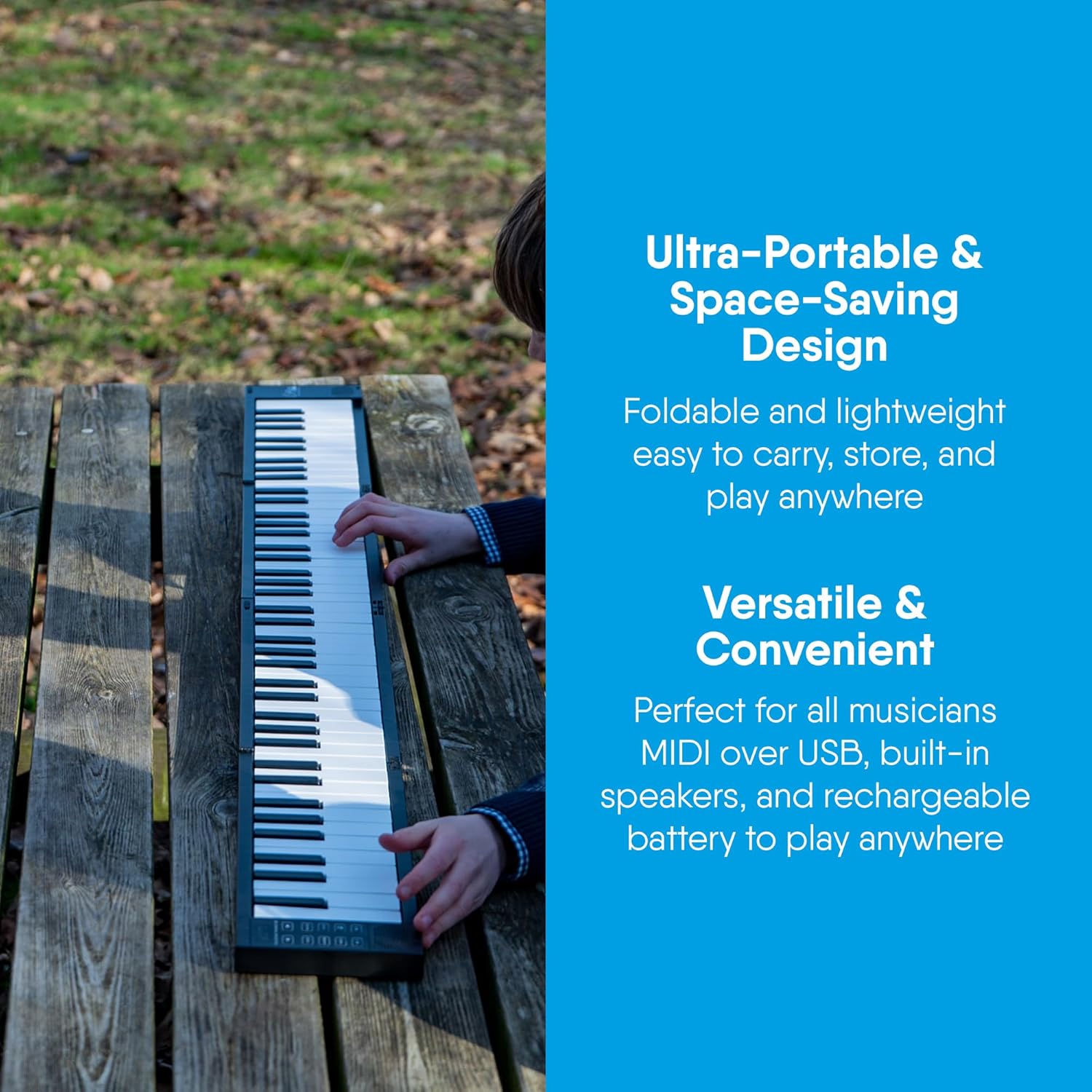 Carry-on 88 Key Folding Piano - Black