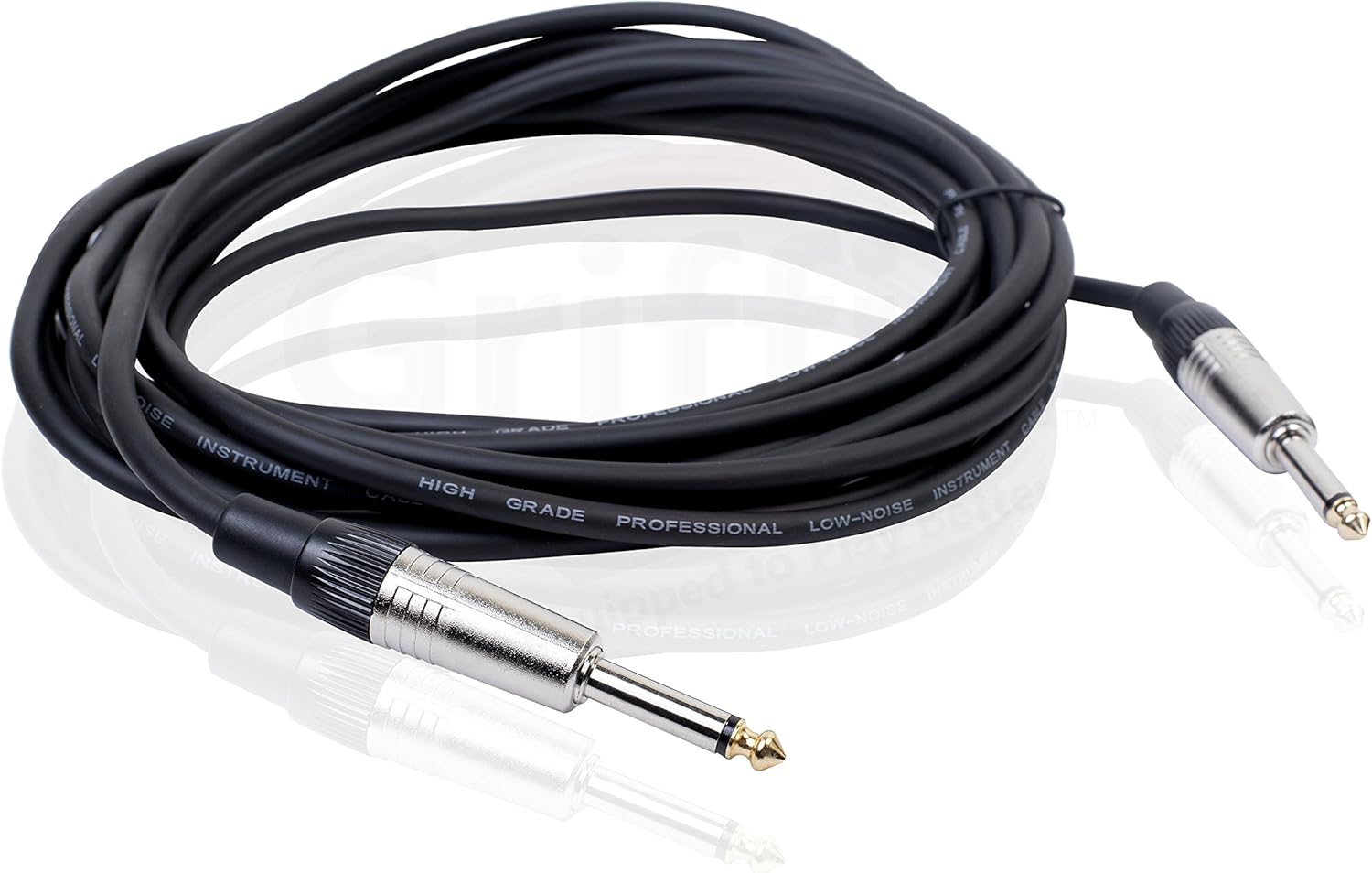 Fat Toad 20FT Guitar Instrument Cables (ShieldedPRO X Series) 10-Pack – 1/4 Inch TS Jack Patch Cords with Gold Straight Ends, 24 AWG for Amp, Bass, Studio