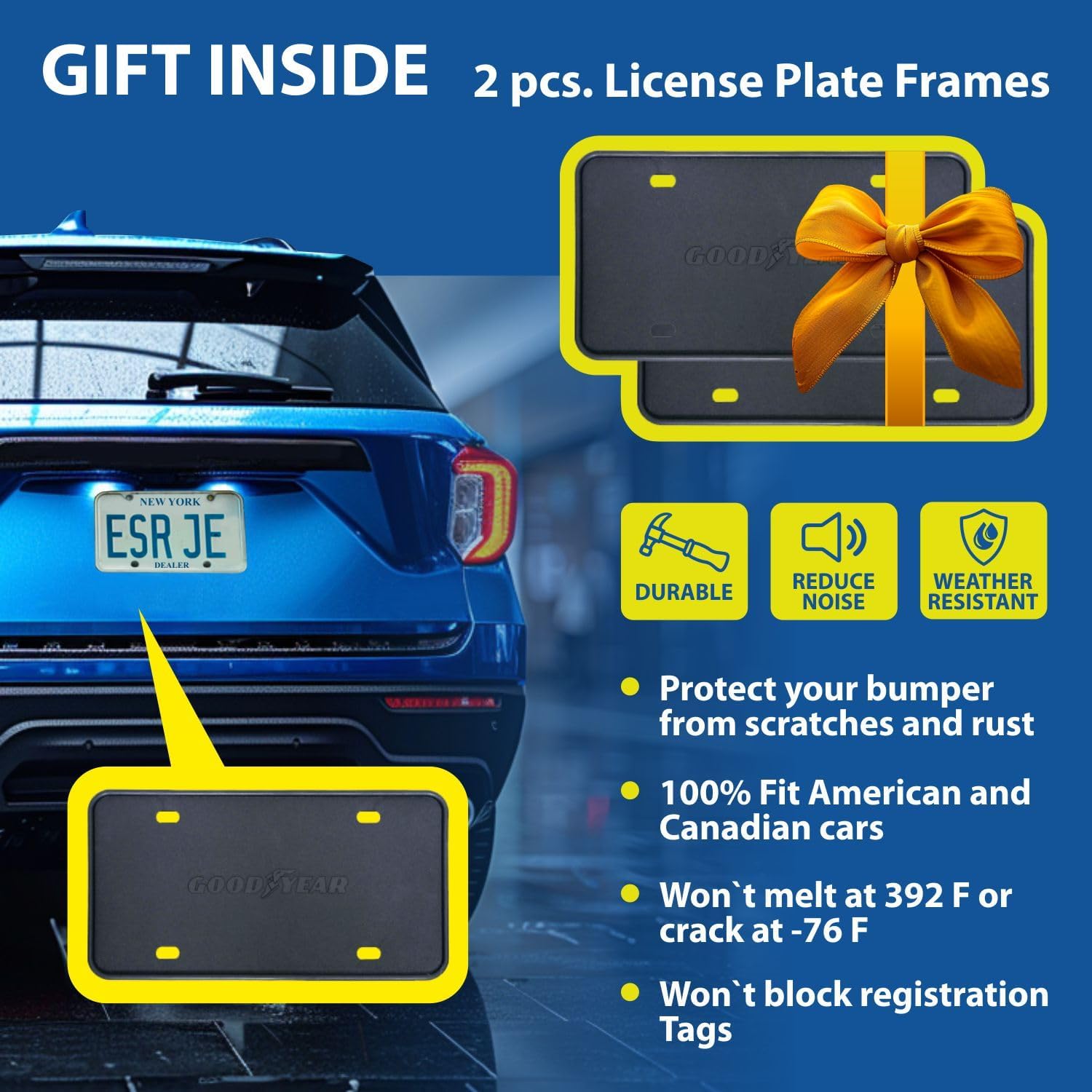 Goodyear Shatterproof in-Channel Window Deflectors for GMC Acadia 2017-2023, Rain Guards, Window Visors for Cars, Vent Deflector, Car Accessories, 4 pcs - GY007970