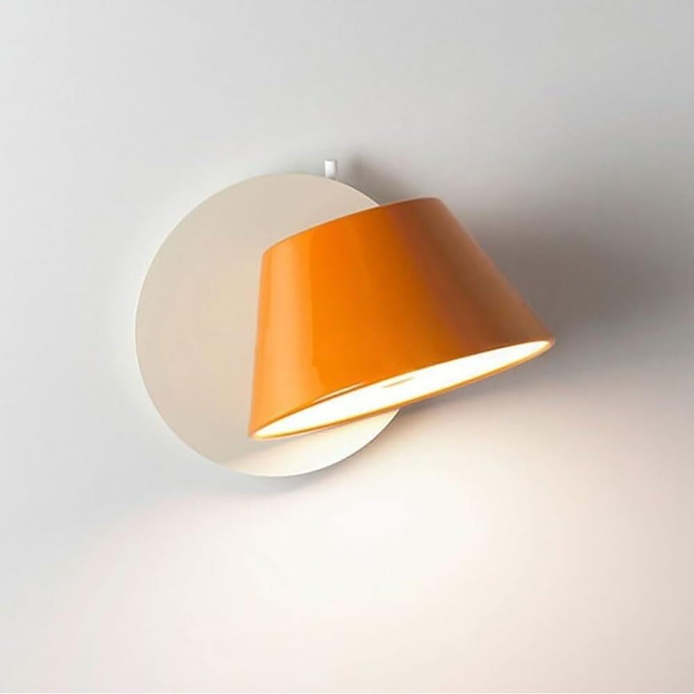 Vintage Creativity Mounted Rotating Bedside with Acrylic Shade Wall Lamp for Bedroom Living Room Dining Room(Orange)