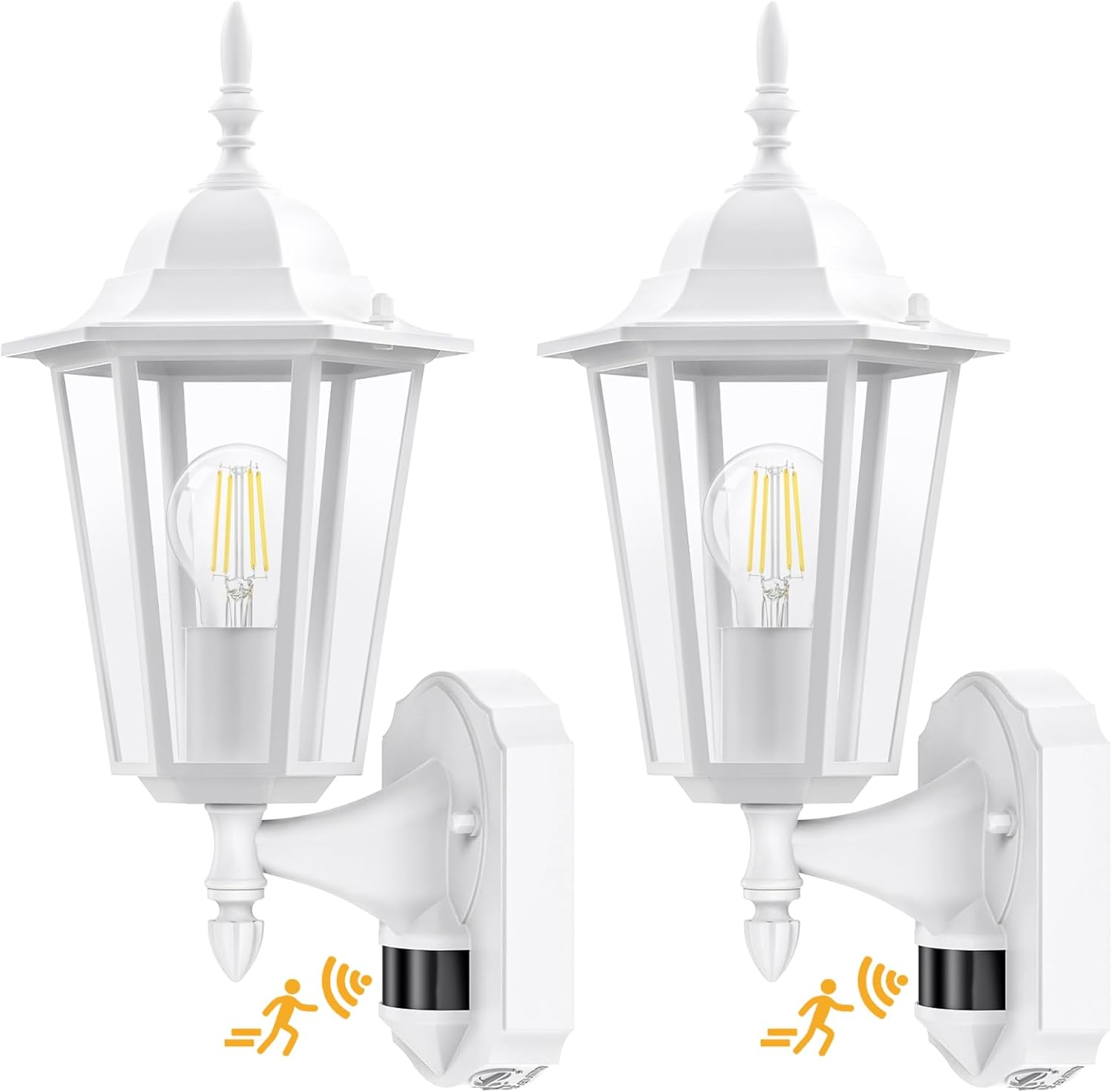 Lamomo 2 Pack Motion Sensor Outdoor Lights, Upgrade Dusk to Dawn White Outdoor Light Fixtures Wall Mounted, 100% Anti-Rust Aluminum Waterproof Porch Lights for Patio Front Door Garage