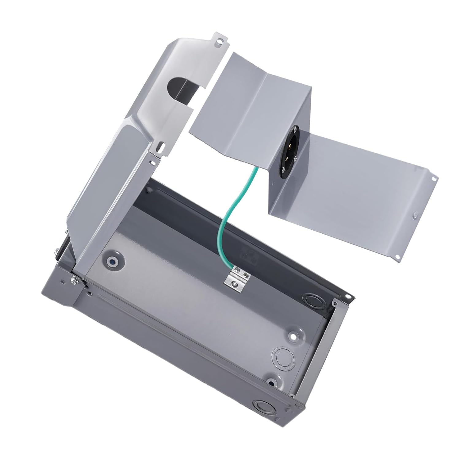 Generator Power Outlet Box Stainless Steel 30 Amp 4 Cores Electric Power Outlet Box for Electric Generator,Compatible with 6-12 AWG Wires, 7500W Power Capacity