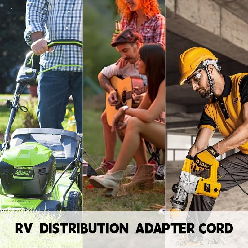 25FT 30 to 20 Amp 110V Generator Distribution Adapter Compatible with NEMA L14-30P to NEMA 4X 5-20R/ 5-15R, 4 Prong 30 AmpGenerator Locking to Four Household Outlet with 20 Amp Circuit Breaker ETL