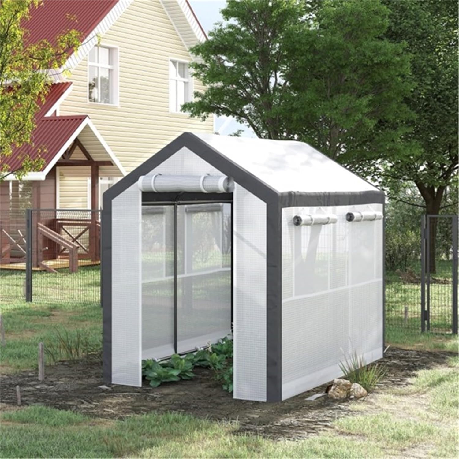Greenhouse for Outdoors,Heavy Duty Outdoor Garden Warm Hot House, Large Walk-in Greenhouse with Roof Vent, for Outside Green House Garden Backyard