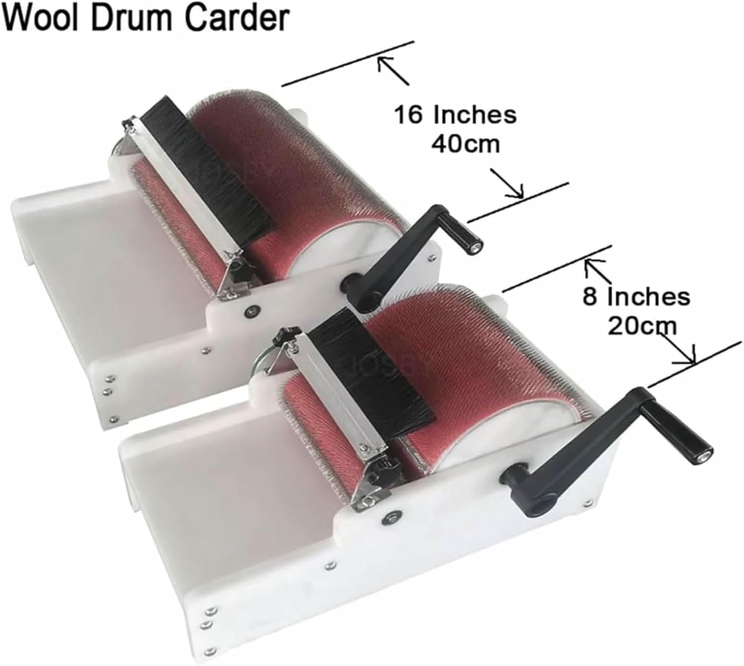 Hand Drum Carder, Manual Wool Carding Machine with Anti-Slip Handle & Aluminum Alloy Speed Change Wheel, Belt Drive & No Electricity Required, for Craft Make Felt Animals~/