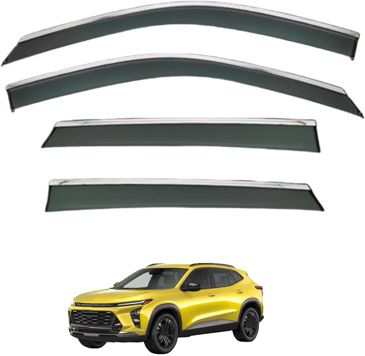 Window Deflectors for Trax MK2 2023+, Sun Rain Guard Window Visors Vent Shades with Bright Stripes Car Accessories