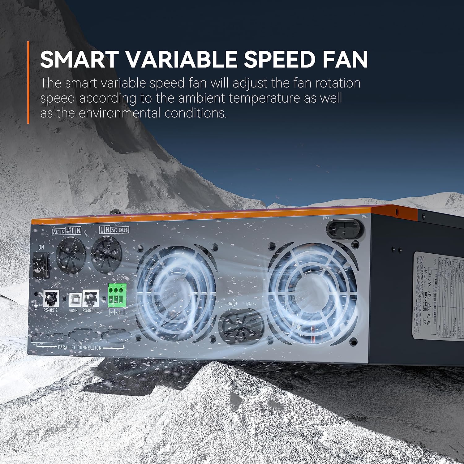 PowMr Solar Inverter 3200W 24VDC to 110VAC, 3.2KW Pure Sine Wave Inverter Bulit-in 60A MPPT Controller and with 40A AC Charger, Max.PV Input 1600W 108V, fit for Lead-Acid and Lithium Battery