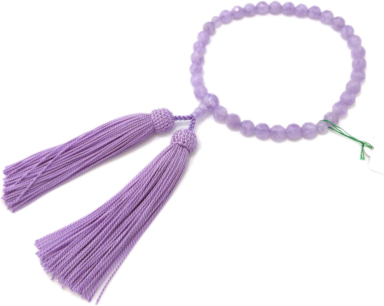Cut Purple Amethyst Japanese Traditional Juzu Buddhist Women Prayer Beads Handmade in Kyoto Mala Beads for Women