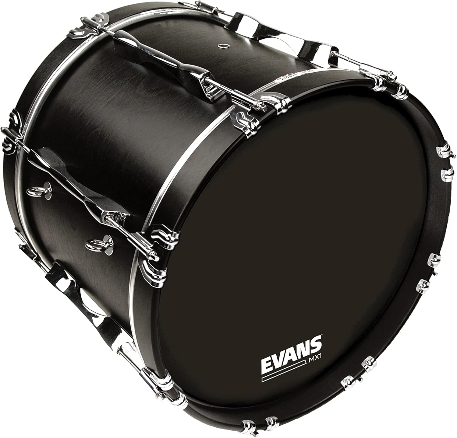 Evans MX1 Black Marching Bass Drum Head, 26 Inch