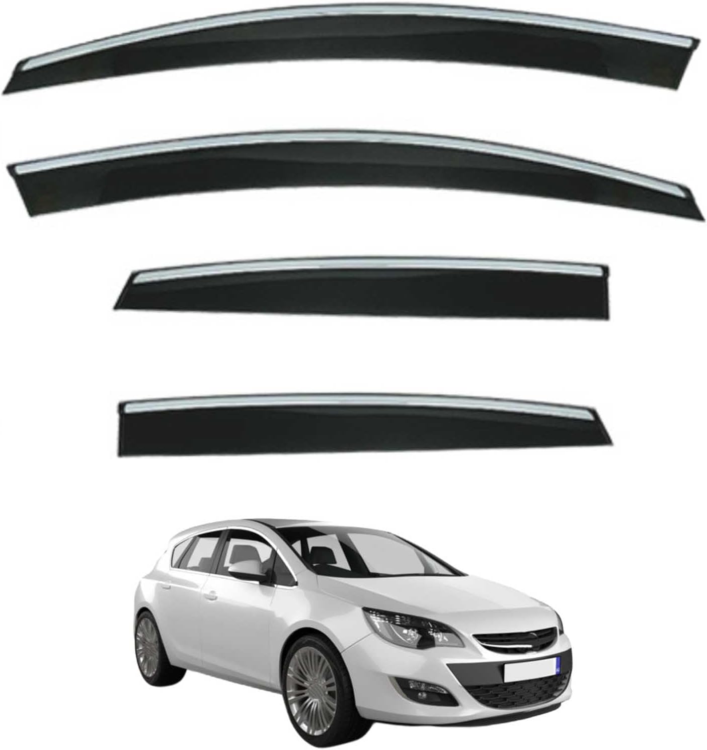 Window Deflectors for Buick Verano Hatchback MK1 2011-2017, Sun Rain Guard Window Visors Vent Shades with Bright Stripes Car Accessories