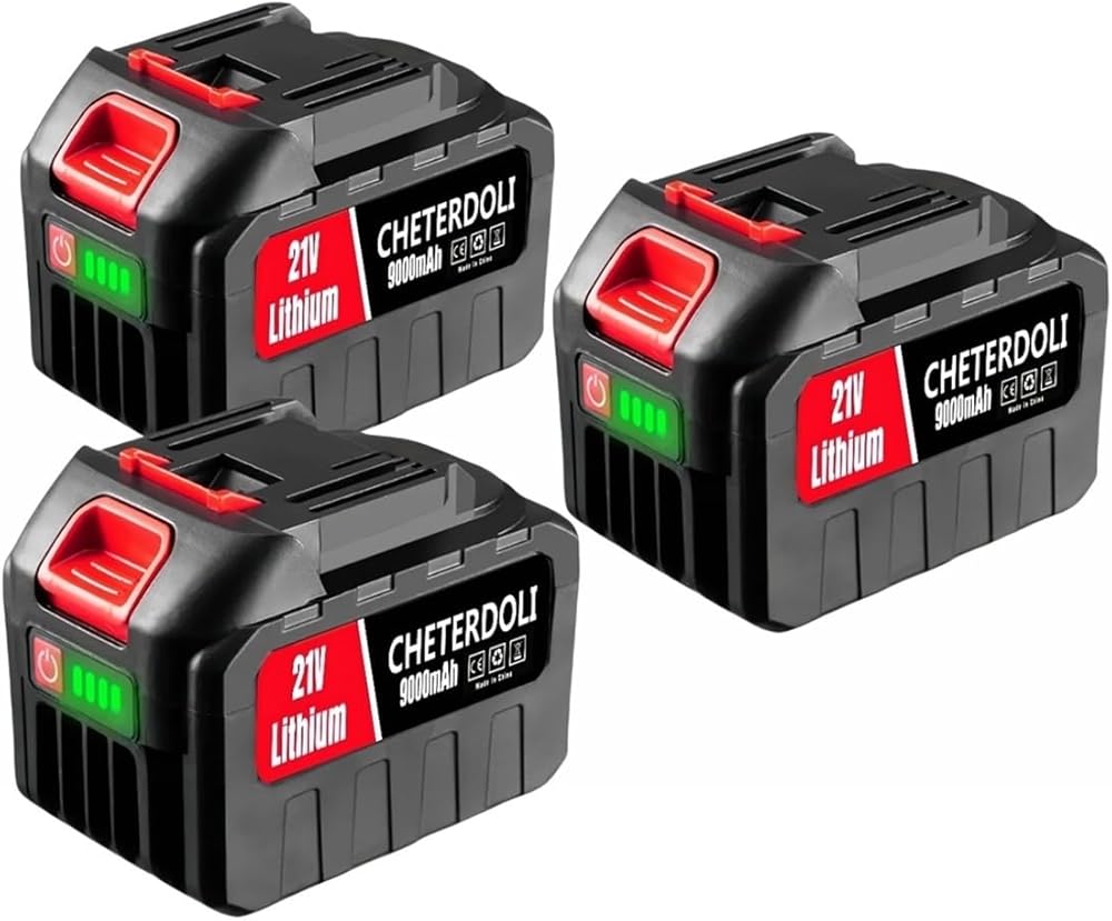 OUTMX 3.0AH 6.0AH 9.0Ah Lithium Batteries Compatible for Makita 18V 21V Battery Power Tools - Cordless Wrench Saw Drill Grinder Screwdriver(3Pcs-9Ah)