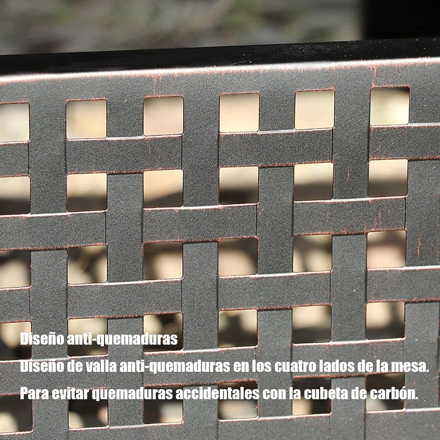 Outdoor Fire Pit, Square Metal Firepit Table, Wood Burning Stove BBQ Table, Ice Pit, Heater, Suitable forrd Garden Camping Party