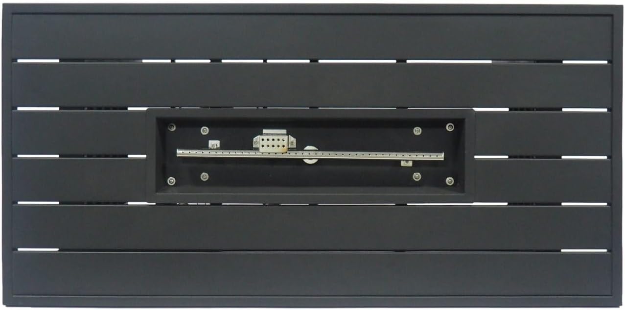 47-Inch Rectangular Outdoor Propane Fire Pit Table with 30,000 BTU Burner - Modern Iron Patio Heater with Hidden Tank Storage and Decorative Stones for Backyard and Garden, Black