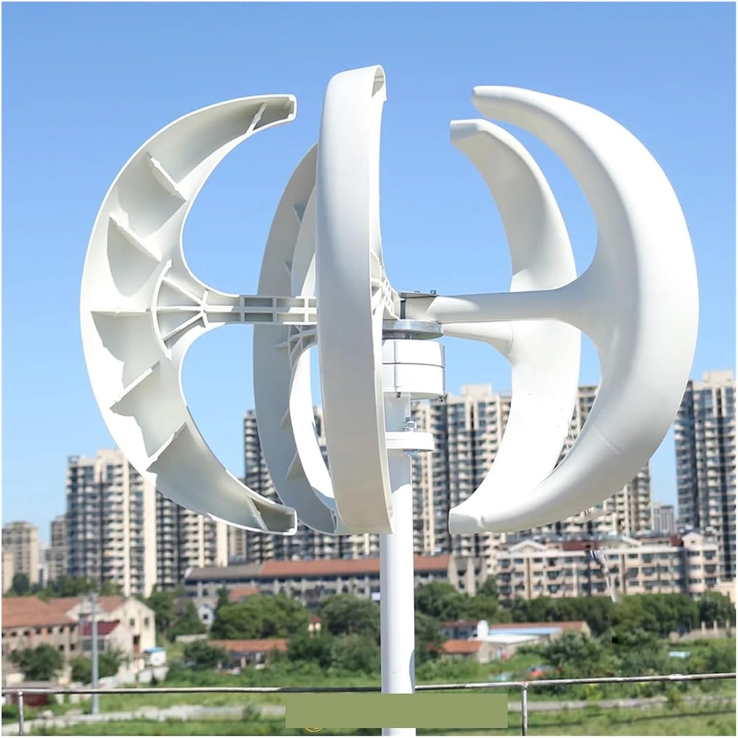 Wind Turbine Generator Kit, Free Energy 5KW Low Noise Small Wind Turbine nerator for Home 5000W 12V 24V Vertical Axis Windmill for Hybrid Solar Wind System(White,12V_5000W)