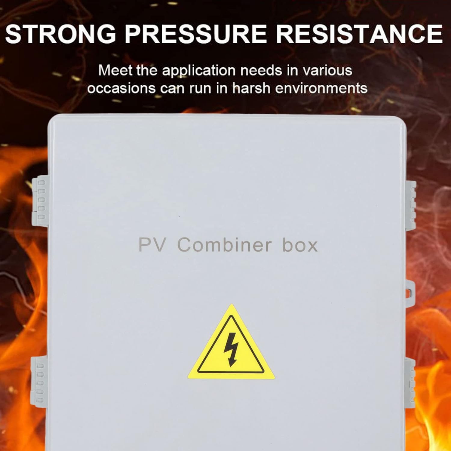 8 Strings PV Combiner Box, IP65 Solar Combiner Box with 10A Fuse, 80A DC Breaker, Lightning Arrestor and Solar Connector, for Off Grid Solar Panel System