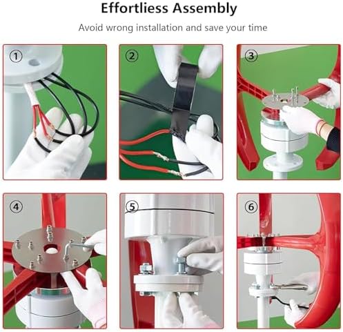 12000W Wind Turbine Generator - 12V/24V 5 Blades, Permanent Magnet, Three-Phase AC, Ideal for Home & Street Lighting, Efficient Renewable Energy Solution, White