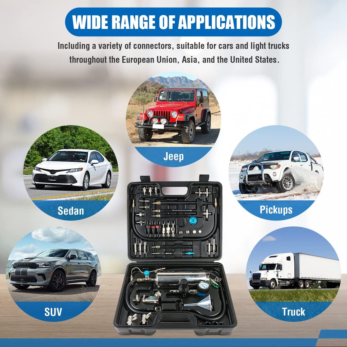 Fuel Injector Cleaner Kit, Non-Dismantle Fuel Injection System Cleaner Tester 1L 150PSI Fuel Injector System Cleaning Machine Tool Catalytic System Cleaner Converter Cleaner for Gasoline Cars Vehicle