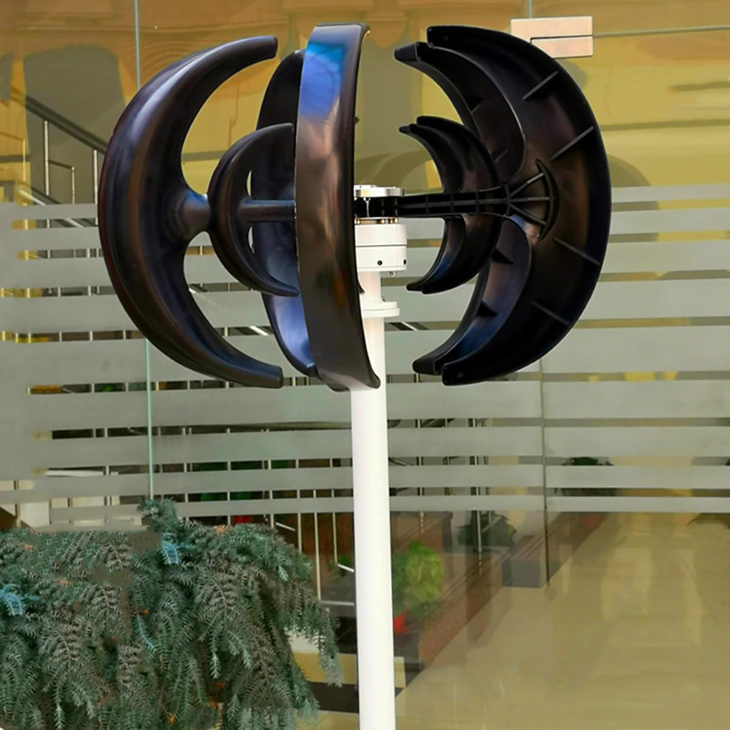 3000W Wind Turbine Kit 12v 24v 48v Vertical Axis Wind Turbine with Controller and 100W*2 Solar Panels Home Wind and Solar Hybrid System (Color : Black, Size : 24V)