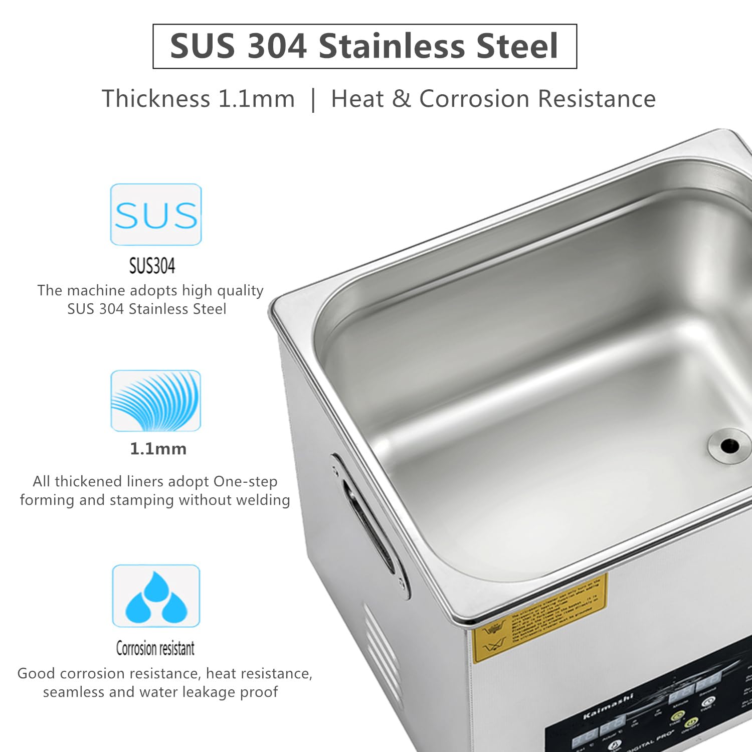 Professional Ultrasonic Cleaning Machine 10L with Digital Timer and Heater, Stainless Steel Ultrasound Cleaner for Cleaning Circuit Board Parts Dental Instruments