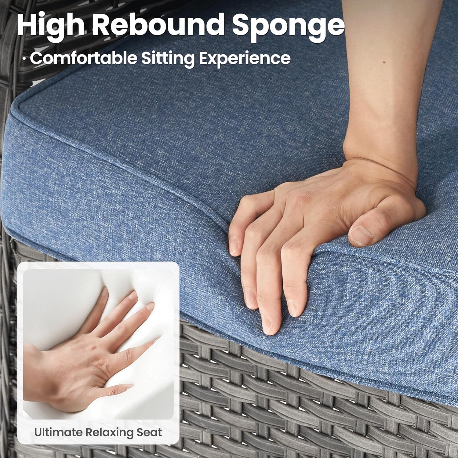 ovios 5 Pieces Patio Furniture Set with 42